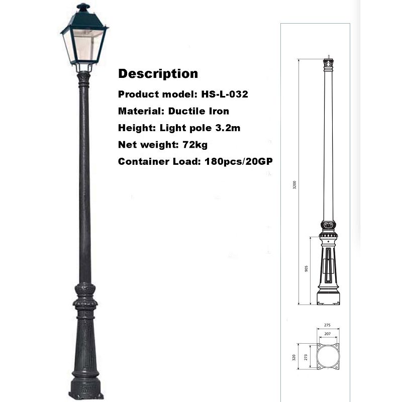 decorative outdoor post light for garden and street